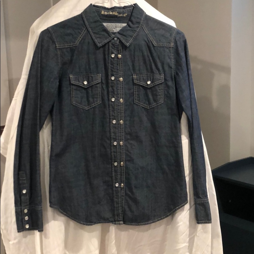 Denim button down